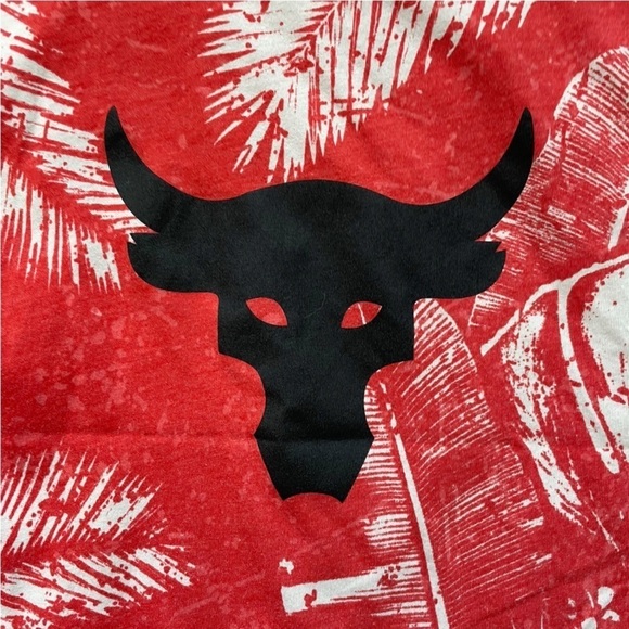 Under Armour youth XL sleeveless red tie dye with bull graphic tee - Picture 5 of 6